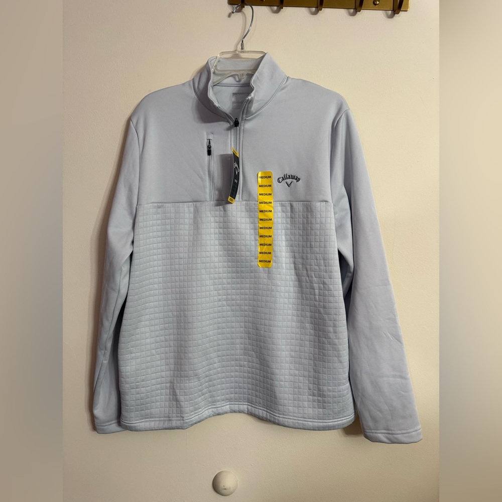 Callaway Gray Men's Quarter Zip UV 50 Sun Protection Pullover Medium M